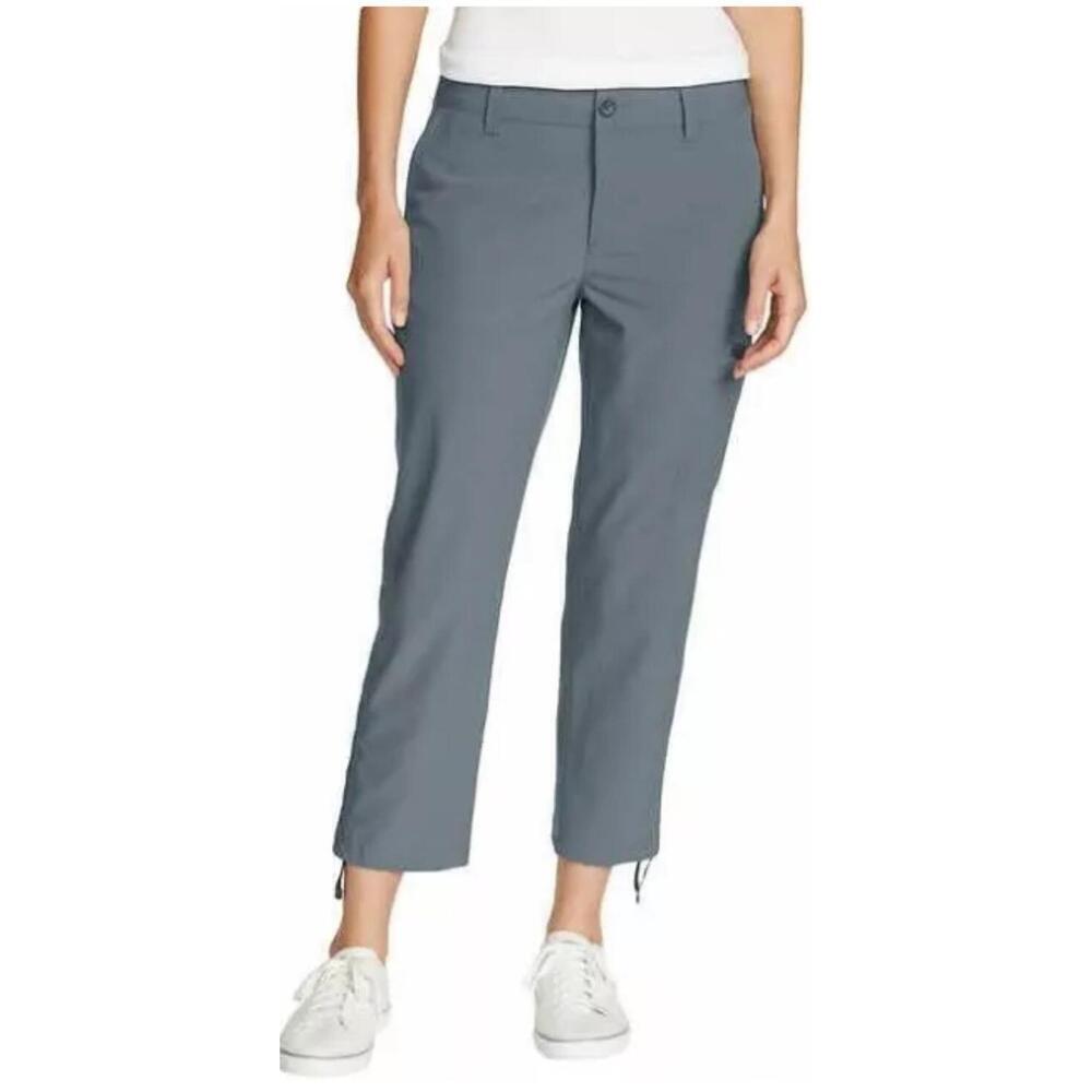 Eddie Bauer Womens Ripstop Stretch Capri Storm Repel, Gray, Size 16 G9 AB9 AI6